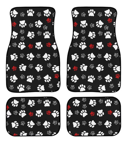 Forchrinse Tapete Coche Estampado Pata Perro Blanco Rojo Suv