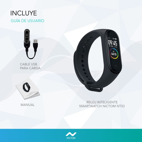Imagen 4 de 5 de Smartwatch Nictom Nt03 Sumergible Negro