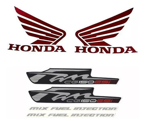 Kit Adesivo Jogo Faixas Moto Honda Fan 150 2012 Esi Preta