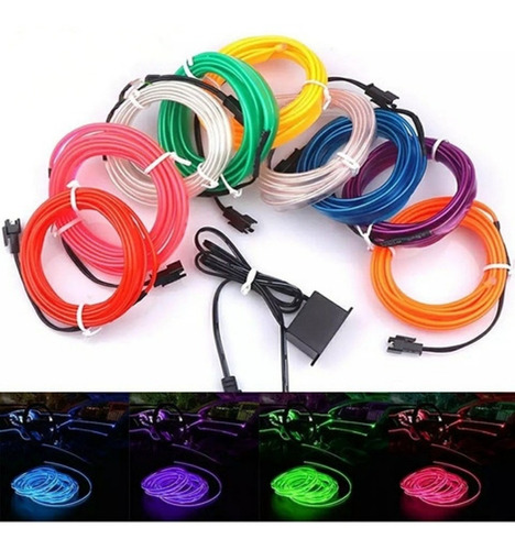 Kit Completo Cable Luz Neon 12v. 2.3mmx3m Interior Auto N22