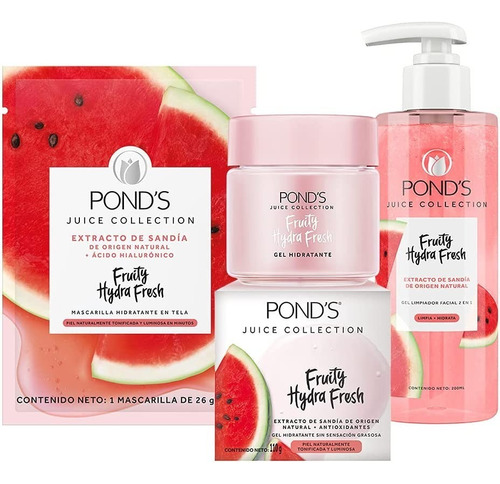 Kit Pond's Cuidado Facial Fruity Hydra Fresh Sandía Tipo De Piel Todo Tipo De Piel