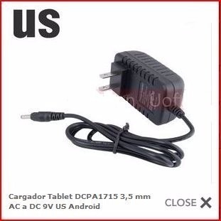 Cargador Tablet Dcpa1715 3,5 Mm Ac A Dc 9v Us Android