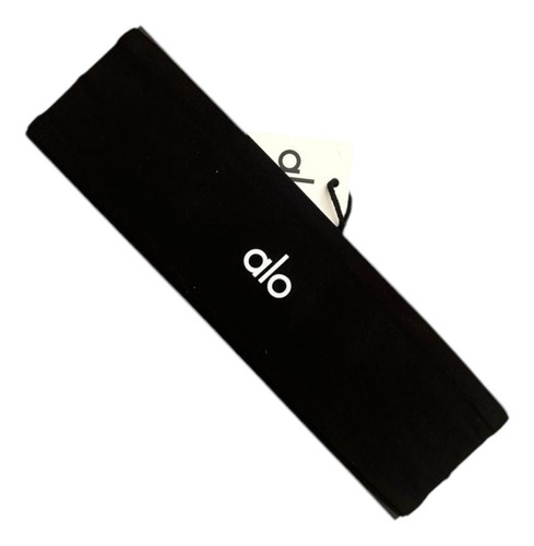 Banda Deportiva Para Cabello Ancha Alo Yoga Elastica Negro Unitalla Lisa