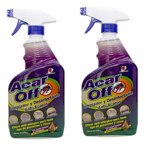 Limpiador Y Desinfectante Anti Ácaros Acar Off 2 Piezas