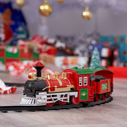 Mini Trem Elétrico De Natal Com Conjunto De Brinquedos De Na