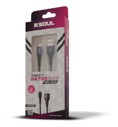 Cable Usb C Carga Rápida 2.4a Tipo C 1.2m Mallado Reforzado