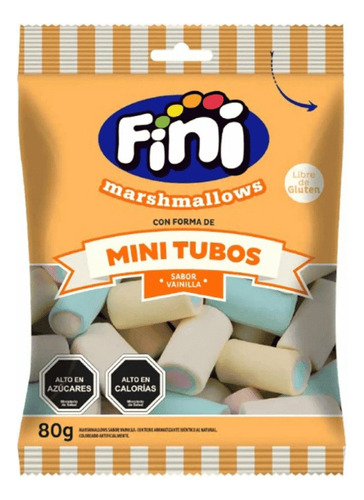 Fini Marshmallows Mini Tubos Sin Gluten 80 G