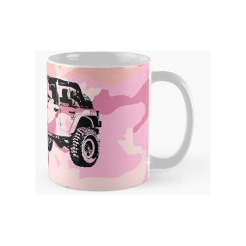 Taza Rosa Camo Jeep Wrangler Calidad Premium