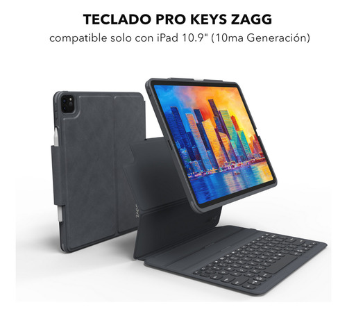 Teclado Para iPad 10.9 10 gen Y iPad 11" A16 Mas Lápiz Pro Stylus 2 Zagg BUNDLE3