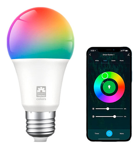 Lâmpada Inteligente Wifi Smart Google Color Kian E27 Bivolt 