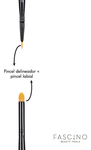 Imagen 6 de 10 de Set 6 Brochas Y Pinceles Make Up Doble Función Fascino