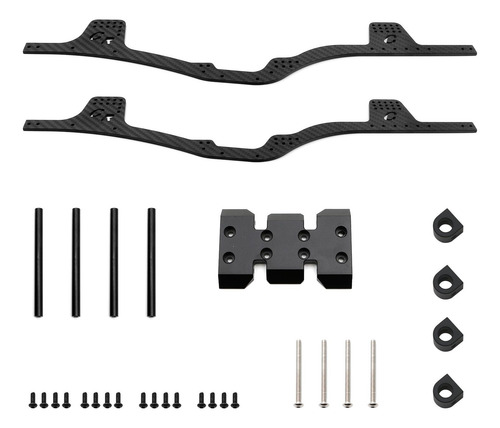 Chasis De Fibra De Carbono A Escala 1:10 Para Scx10 Negro
