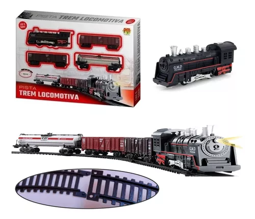 Pista Trem Locomotiva Com Luz Dmt5373 - Dmtoys