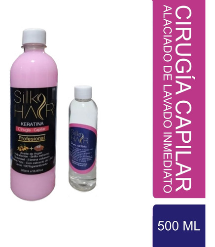 Alaciado Semi - Permanente De 500 Ml Con Keratina Silky Hair