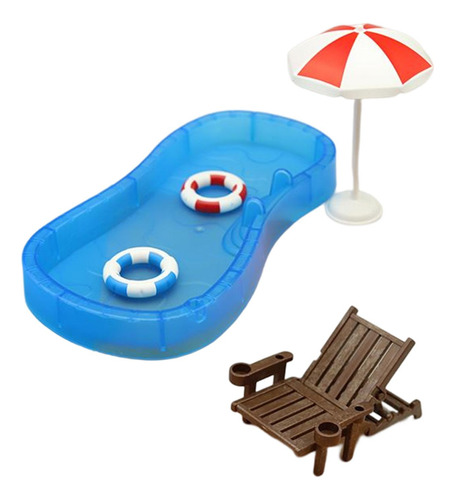 Simulação 1:12 Casa De Bonecas Jardim Piscina Ornamentos