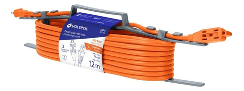 Extensión Eléctrica Uso Rudo, 12 Metros Calibre 16 Color Naranja