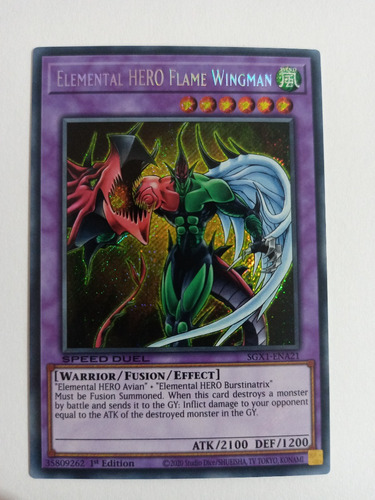 Elemental Hero Flame Wingman - Secret Rare   Sgx1