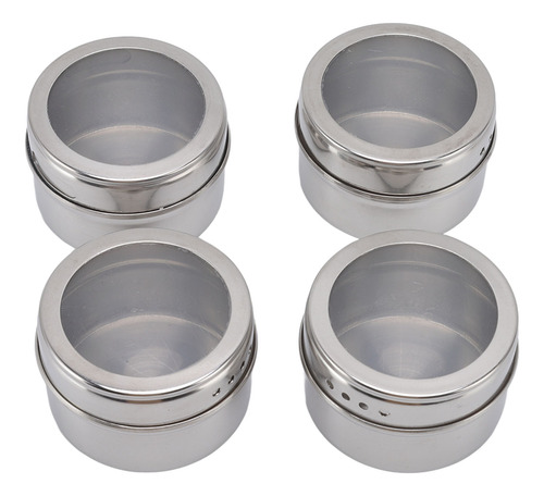 Tarros De Acero Inoxidable Para Especias, 4 Unidades, Con Ta