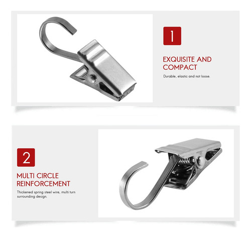 50 Clips, Ganchos Y Anillos En C De Acero Inoxidable.