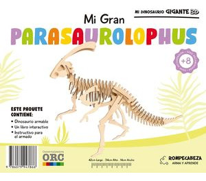 Libro Mi Dinosaurio Gigante 3d. Mi Gran Parasaurolophus  Zku
