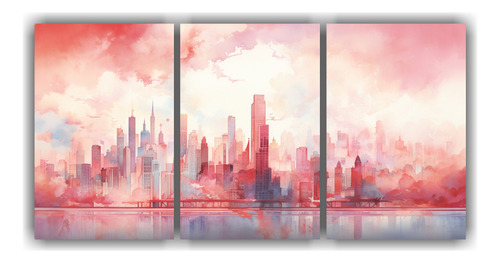 180x90cm Lienzos Temáticos Multicolores De Manhattan Con Ra