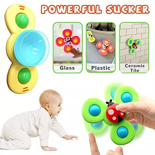 3 piezas ventosa Spinner Toys Baby Fidget Spinner Juguete con