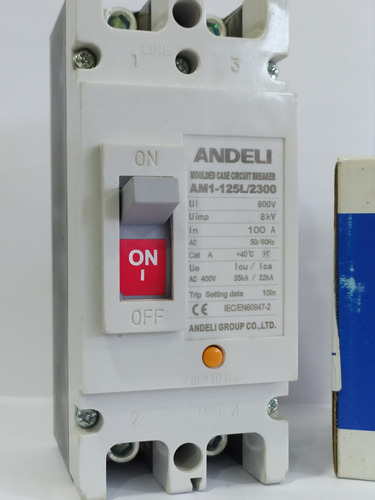 Breaker Industrial Caja Moldeada 2 Polos 100 Amp Andeli