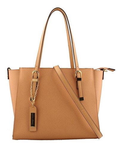 Macadamia Tote Bag Beige Collection 2020, marco de herrajes de níquel, correa de hombro, color dorado, diseño de tela texturizada