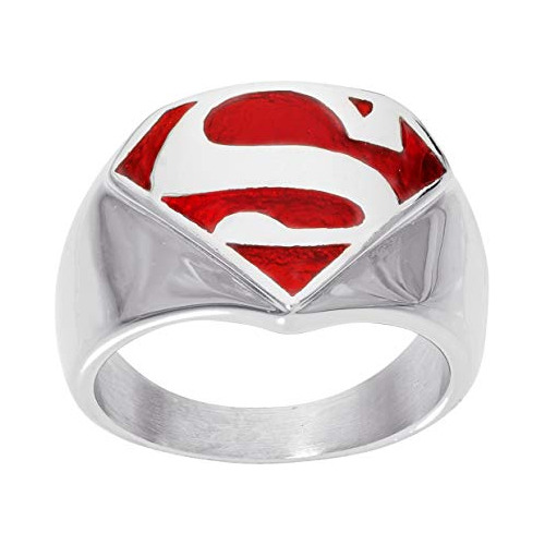 Dc Comics Anillo De Acero Inoxidable Con Logotipo De Superhé