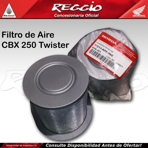 Filtro De Aire Honda Cbx 250 Twister Original - Reggio Motos