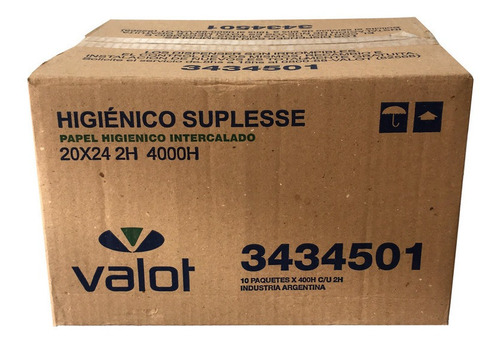 Imagen 3 de 4 de Papel Higienico Blanco Premi 4000h 20 X 24 Caja X 10pq Valot