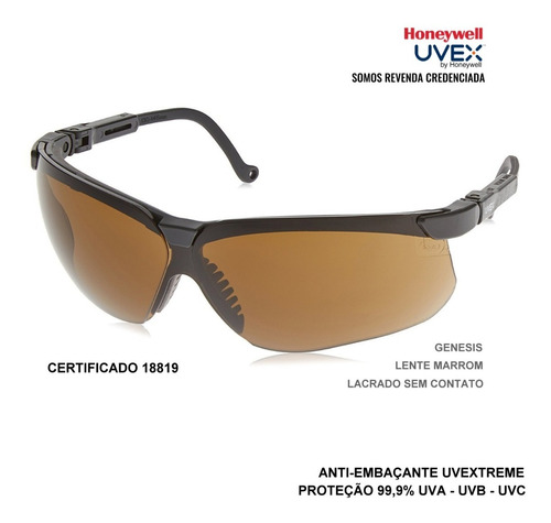 Óculos De Proteção Honeywell Uvex Genesis Antiembaçante