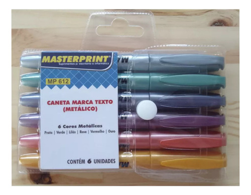 Marca Texto Metálico/gliter 6 Cores Masterprint-mp612