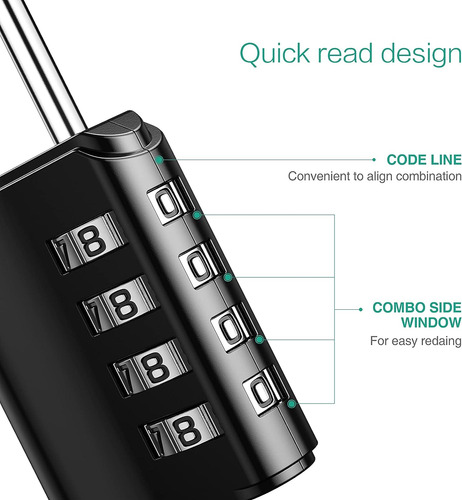 Candado De 4 Dígitos, Nueva Versión Cerradura De Combinación