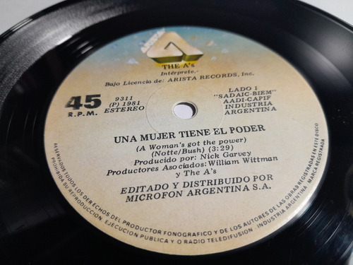 Simple - The A's - Una Mujer Tiene El Poder - Arg - 1981