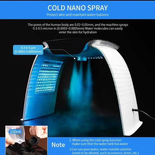 Imagen 10 de 10 de Cabina Led Ozono Fototerapia 7 Colores Corporal Facial Vapor