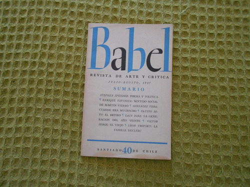 Babel. Revista De Arte Y Crítica N° 40, 1947.