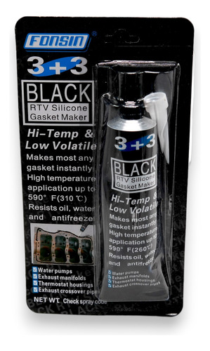 Silicone Alta Temperatura 100g Color Negro