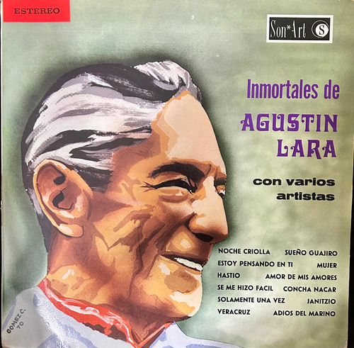 Disco Vinilo De Época Inmortales De   Agustin Lara