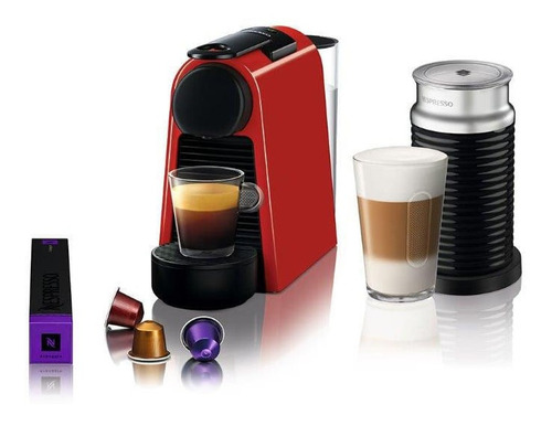 Cafetera Nespresso Essenza Mini Red + Aeroccino 3