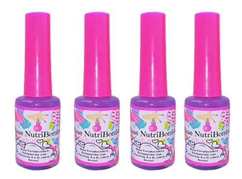 4 Esmalte Base  Nutri Bomba Fortalecedora De Unhas 