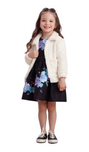 Imagem 2 de 3 de Casaco Infantil Peludinho Off White Mon Sucré Soft Candy 200