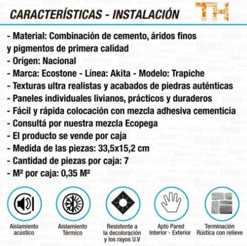 Imagen 4 de 10 de Revestimiento Simil Piedra Ecostone Akita Trapiche Exterior