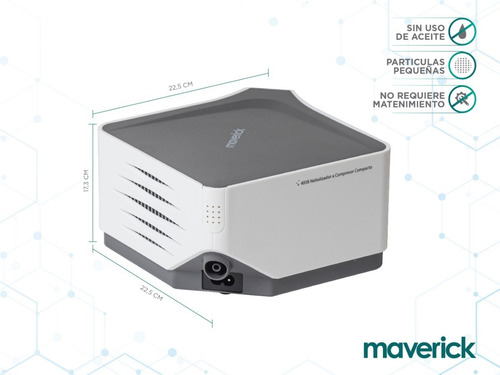 Imagen 3 de 10 de Nebulizador A Pistón Maverick Máscara Adulto Niño 403b