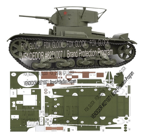 Tanque T-26 Escala 1.25 Papercraft