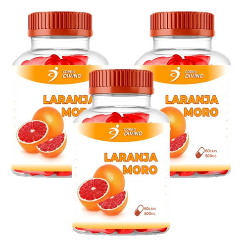 Kit 3x Laranja Moro 60 Cáps Original Corpo Divino