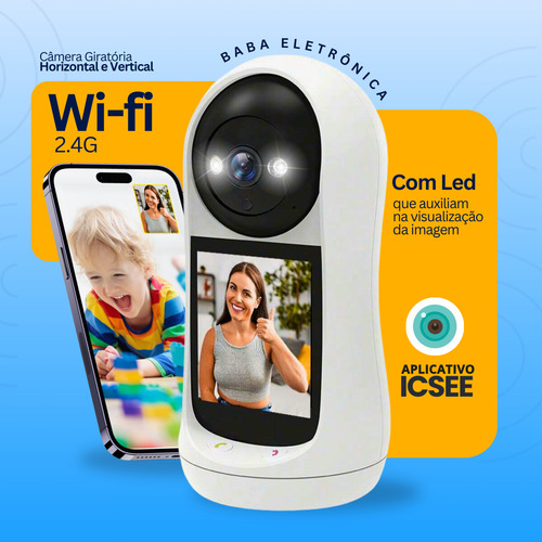 Babá Eletrônica Com Video Chamada App Icsee Wifi Microfone