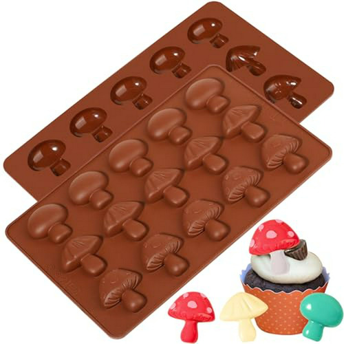 Molde De Chocolate De Hongos Webake, 15 Cavidades