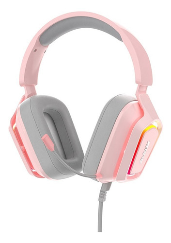 Imagen 5 de 7 de Audifonos Gamer 7.1 Usb Led Ajazz Ax368 Rosa