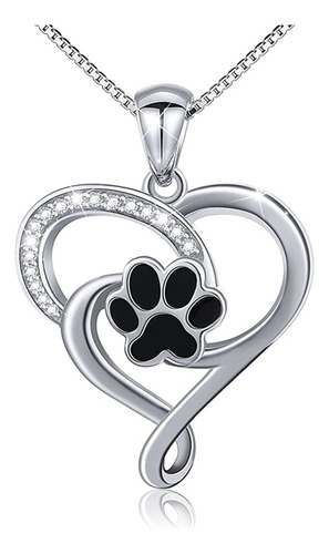 Collar Plata 925 Amor Mascota Infinito Perro Gato 